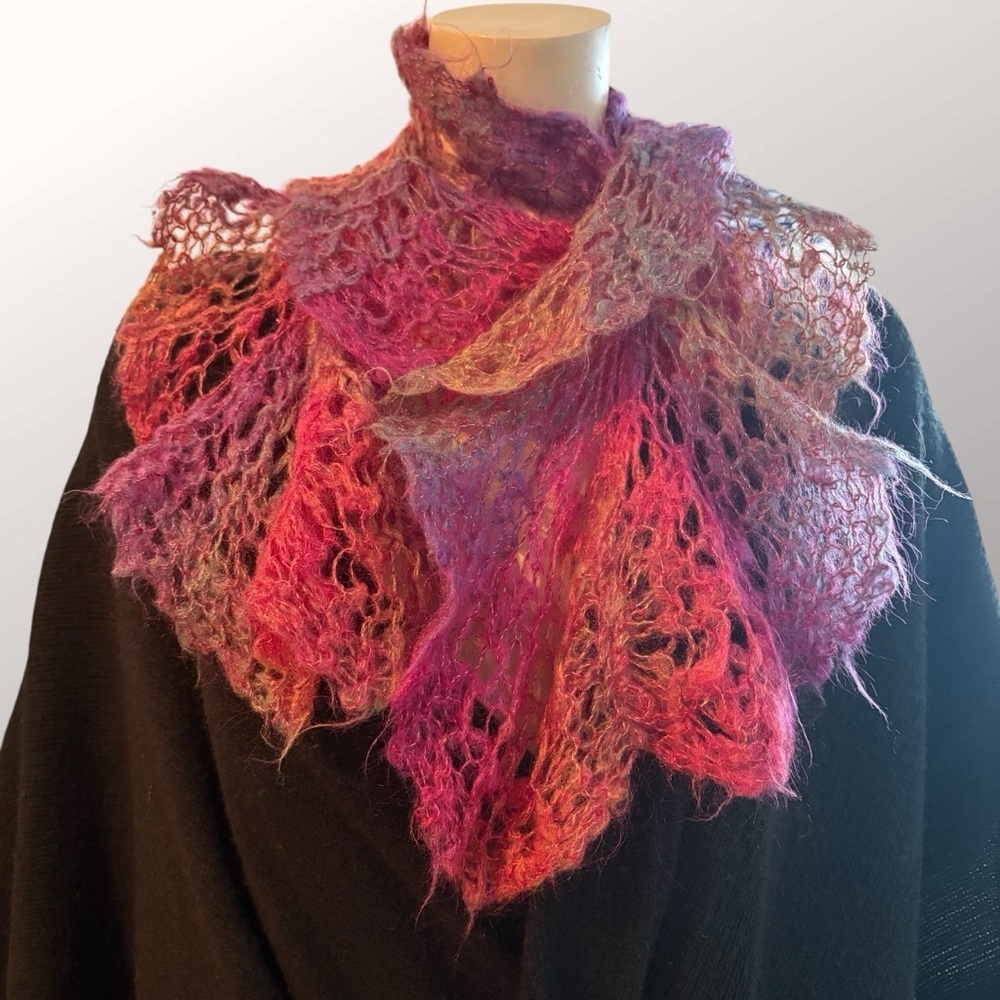 Crochet Multicolor Scarf - Picture 5 of 7